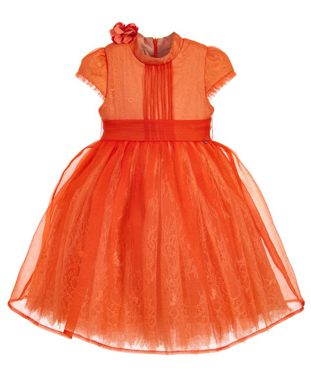 Оранжевое новогоднее платье