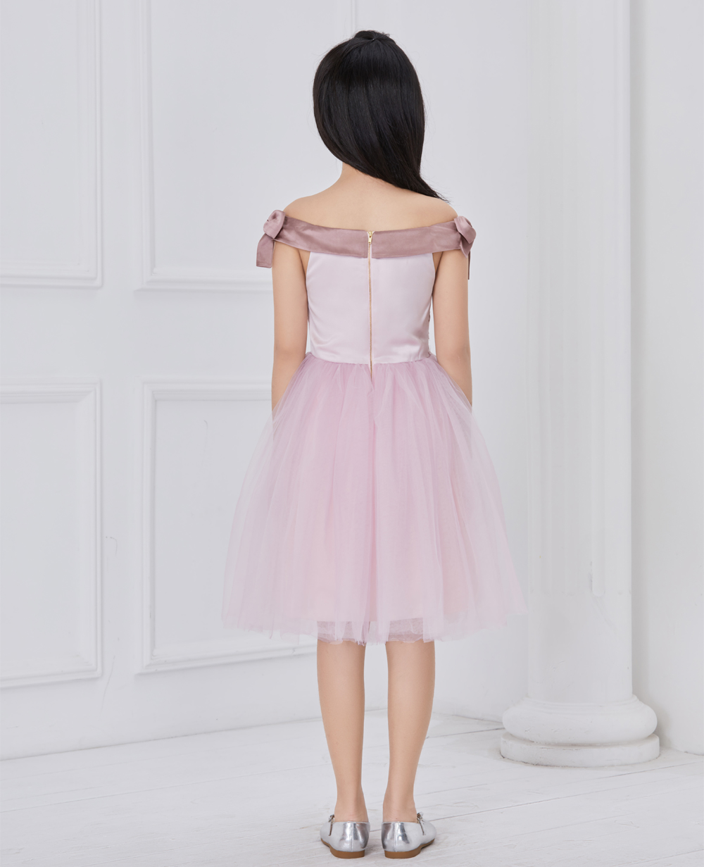 pink embroided tuelle dress