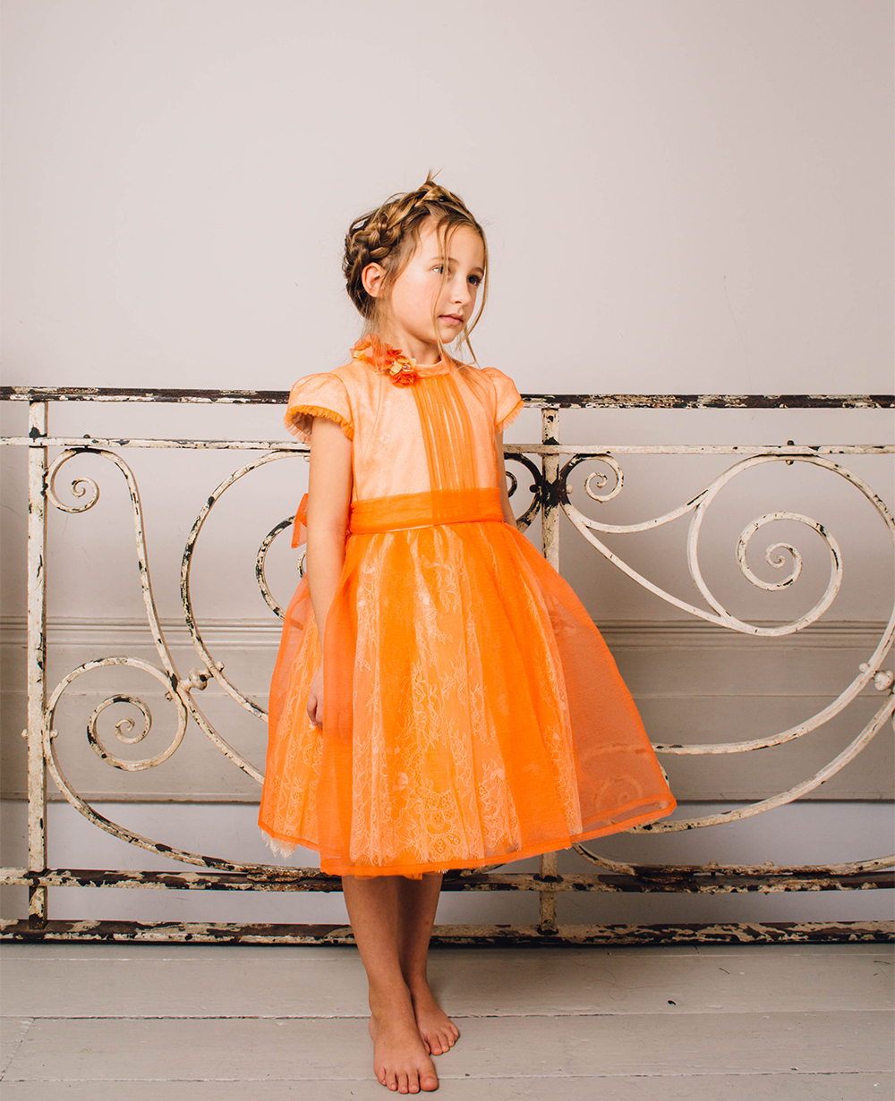 Orange Blossom Dress Lace Wedding Dress Evening Wear  Flowergirl