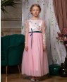 Baby Pink Lace Tuelle Long Dress