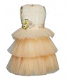 Ivory Tweed Embroidered  Dress Layered Tulle Skirt